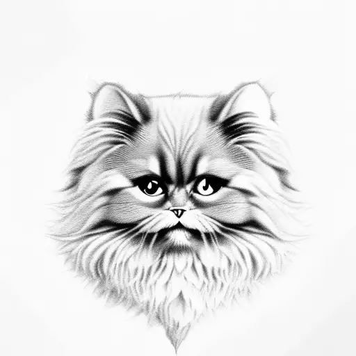 Furry Black Persian Cat