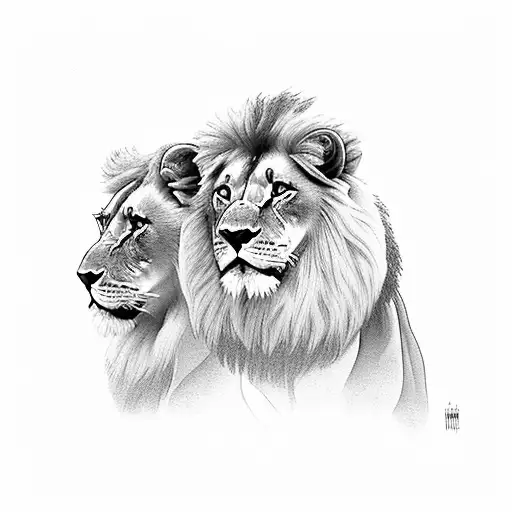 Father And Son Lions