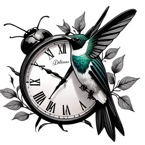 Hummingbird Clock Ladybug