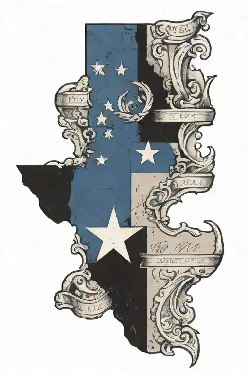 Texas Flag Thin Blue Line With Scripture