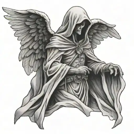 Cloaked Human Angel Of Death Waist Up