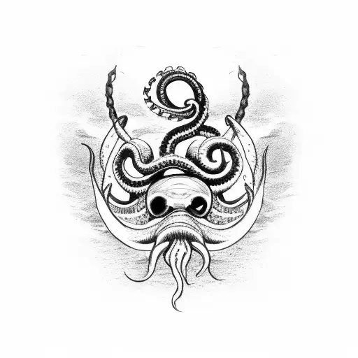 Kraken Sinking Ship Sleeve Realistic