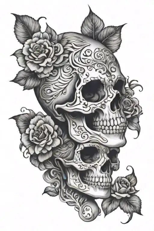 Skull Women Nude Woman