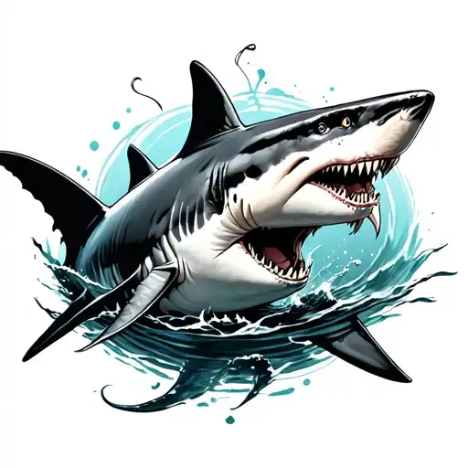 White Shark Surrounded