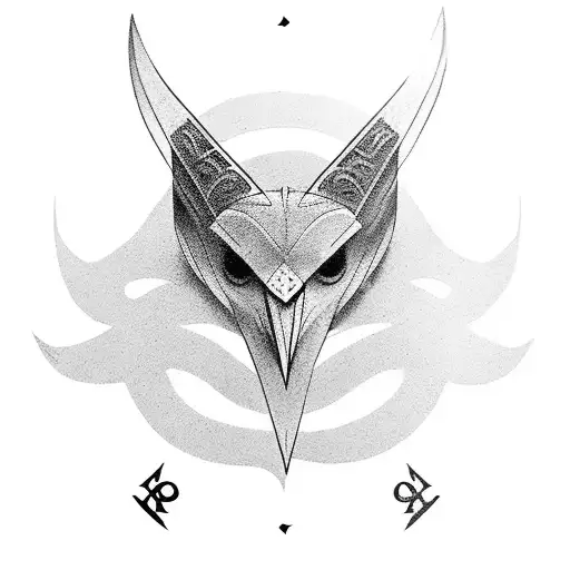 Nordic Runes Forming The Silhouette Of A Raven