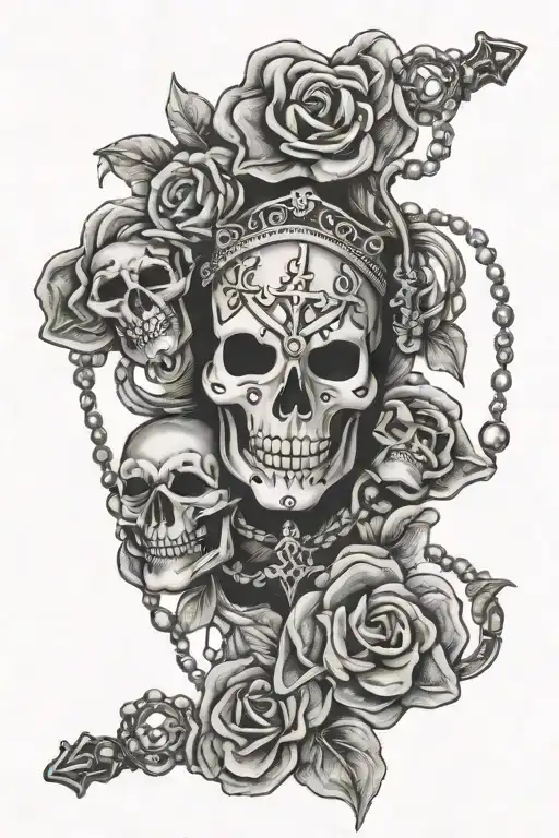 Rosary Beads And Laugh Now Cry Later Mask