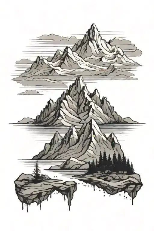 Mountain Landscape Leading To Water