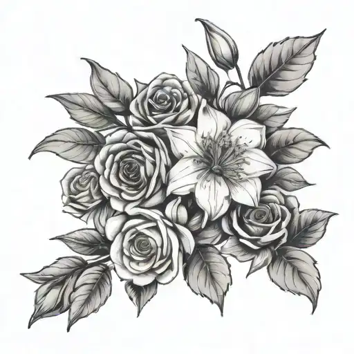 Honeysuckle Snowdrop Carnation Rose And Daffodil Flowers