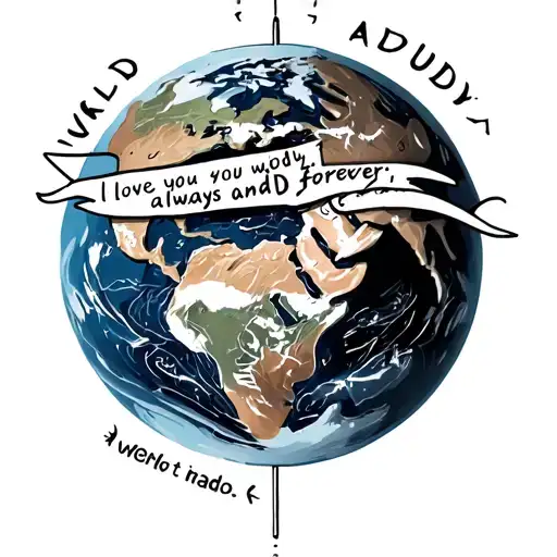 A World And Inside Says World In The Middle And Then Around It I Love You Always And Forever Daddy