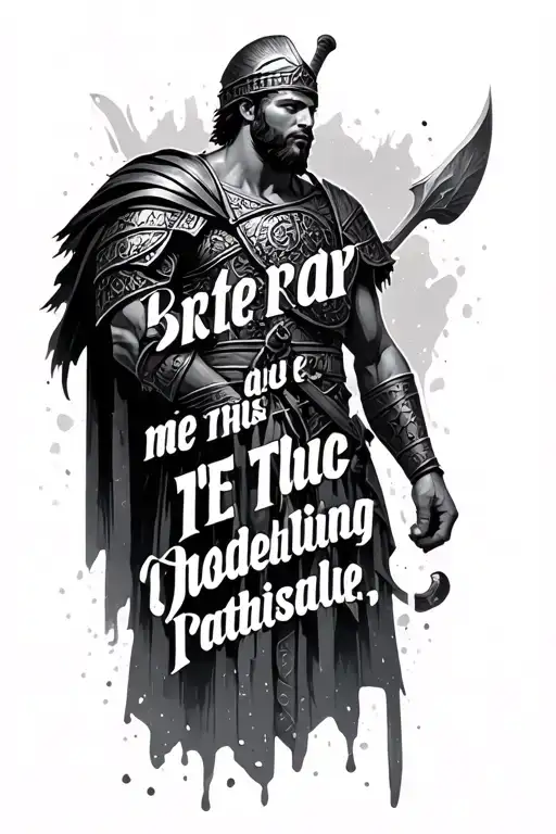 Roman Quote About Bravery With Roman Gladiator