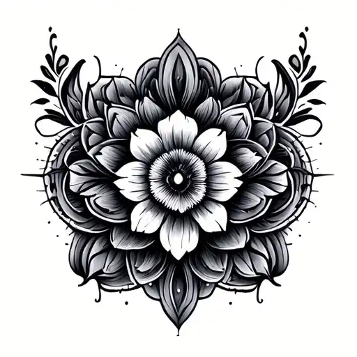 Fine Line Symmetry Patterns Surrounding