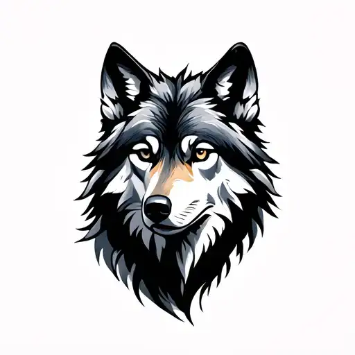 Wolf Silhouette With Nature