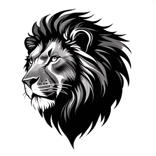 Minimalistic Lion Tattoo Design