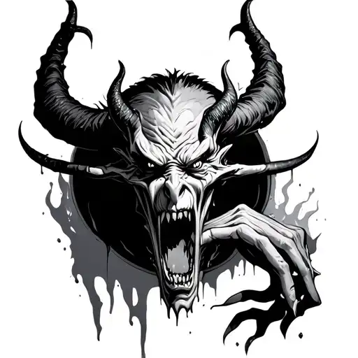 Demon Tearing Out Of Skin