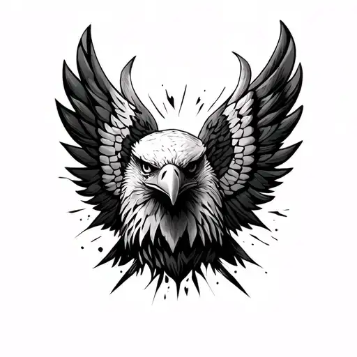 Eagle With Wing Covering Face