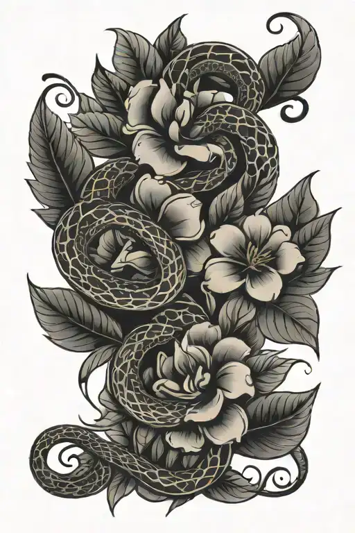 Snake Flowers And Leaves