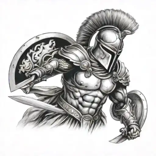 Spartan Warrior Tattoo Design