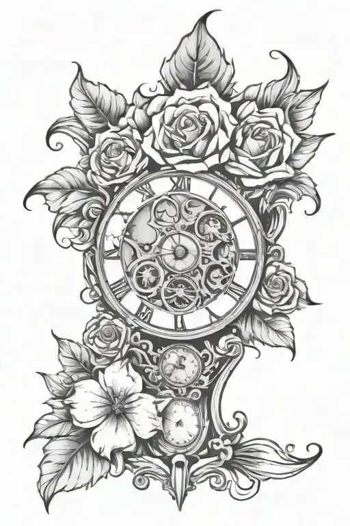Flower And Broken Clock Melting