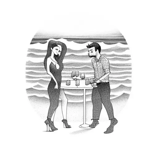 A Couple Enjoying A Glass Of Wine On A Beach At Sunset