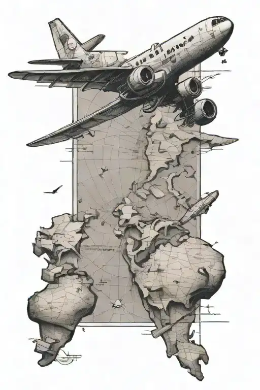 Airplane With Map