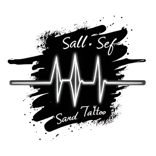 A Simple Tatoo Of Ecg Heartbeat Line With The Names Sall And Sef