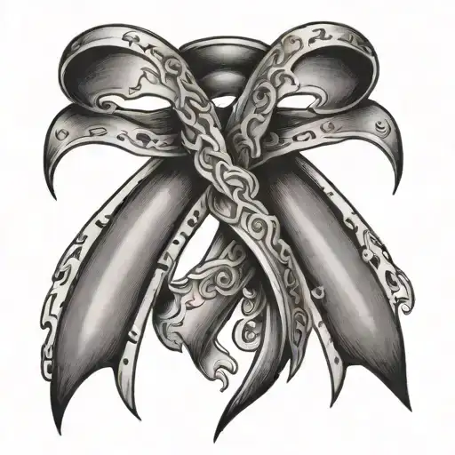 Cancer Ribbon With Beba In The Middle