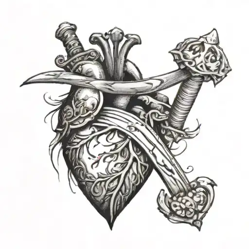 Long Sword Going Through A Human Heart