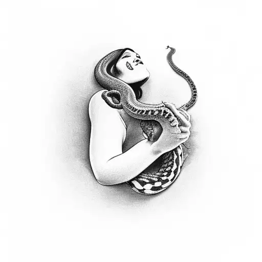 A Woman Smoking A Joint With A Snake Tattoo On Her Arm