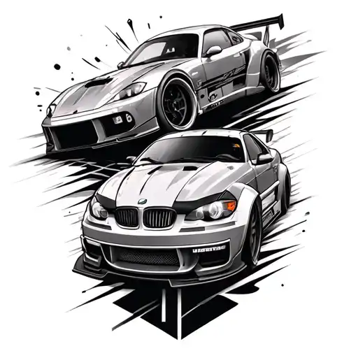 Matchy Tattoo For Car Racing