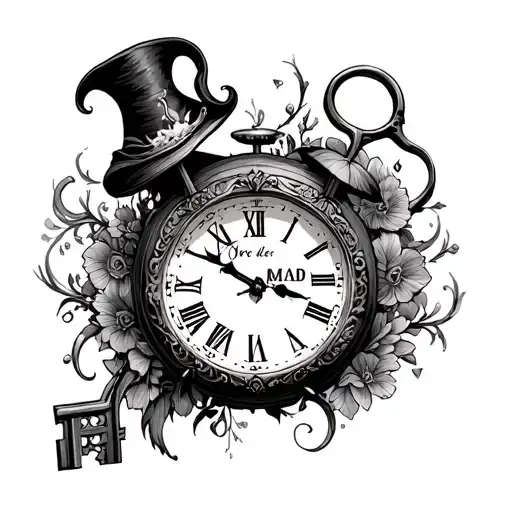 We're All Mad Here Clock Key