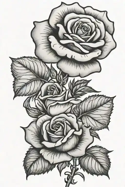 Rose With The Stem Spelling The Word Mia