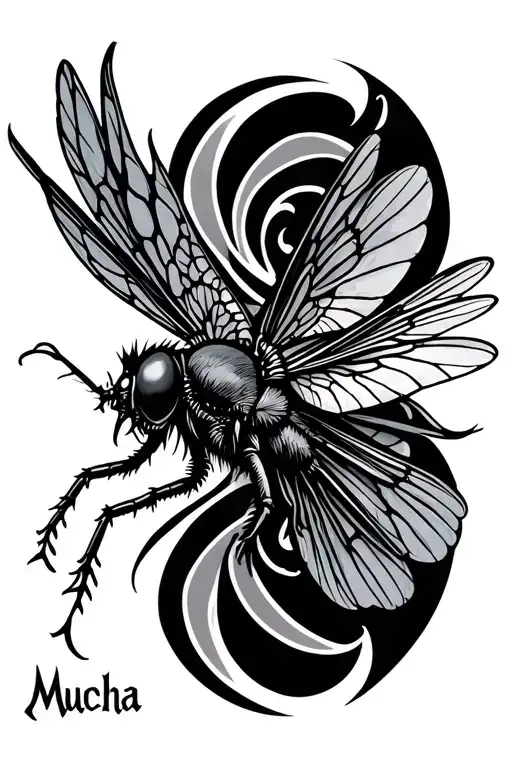 Fly Made From The Word Mucha