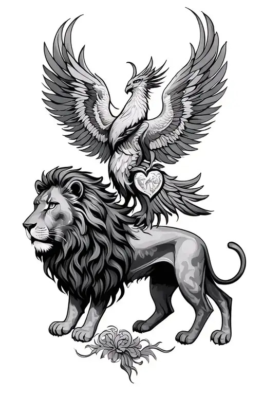 Lion Heart And Phoenix Rising