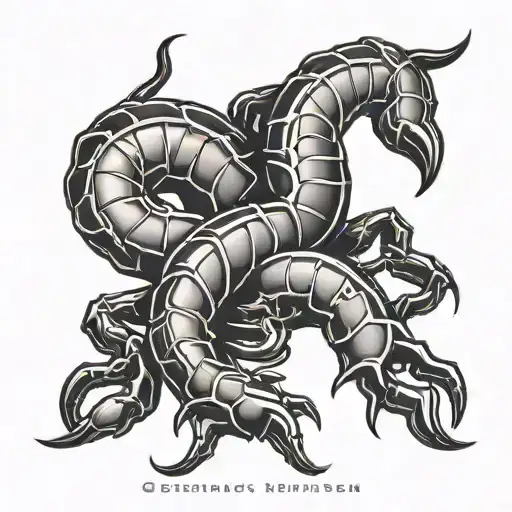 Scorpion Tail With Roman Numerals Inside