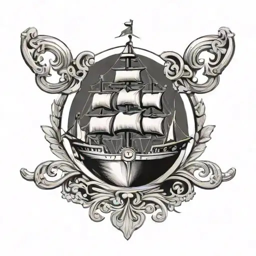 Ship Libra Symbol Surrounded