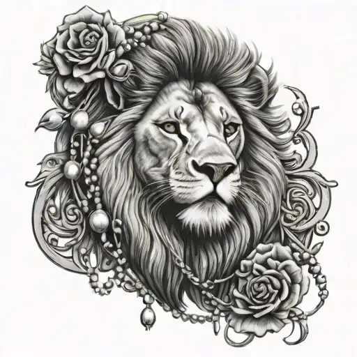 Lion And Rosary Hanging