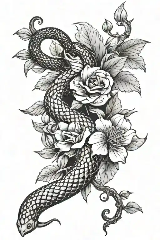 Snake Flowers And Leaves