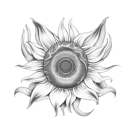 A Sunflower And Tiger-lily Intertwined With The Word 'Love'