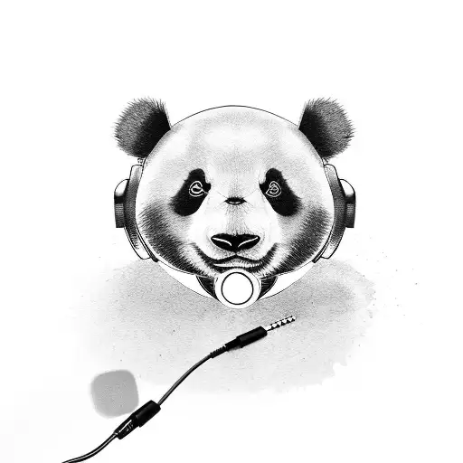 A Panda Bear Funko Pop Wearing Headphones And Holding A Microphone