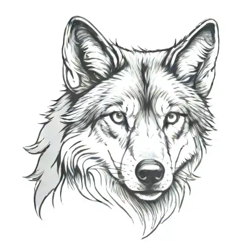 Female Wolf Looking Forward