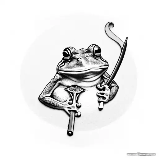 Frog With A Beard And A Katana