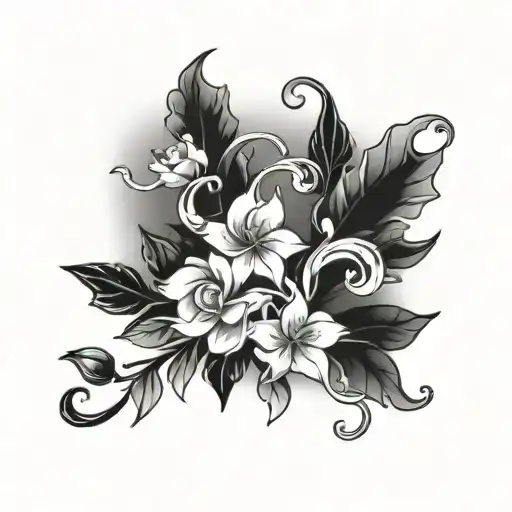 Beach And Flowery Vines Growing