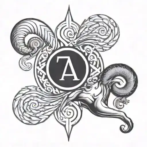 Aries Symbol And Aquarius Symbol Intertwined