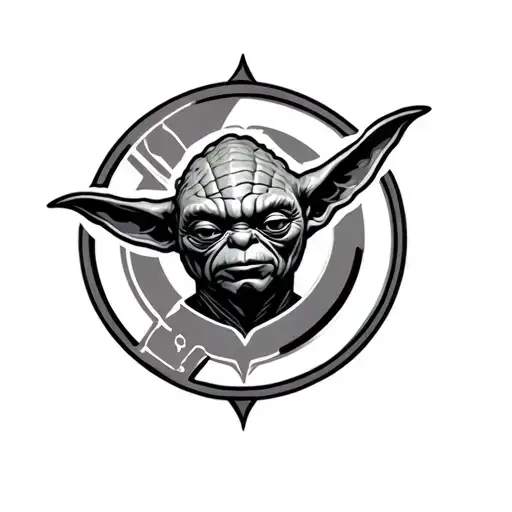 The Jedi Order Symbol With Yoda Inside