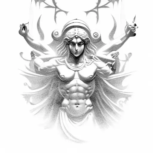 Greek Mythological Figure In A Dark And Mysterious Setting