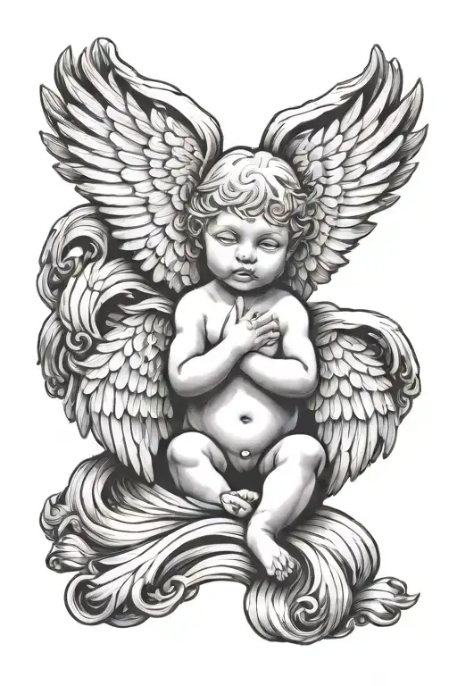 Baby Angel Wings Sitting