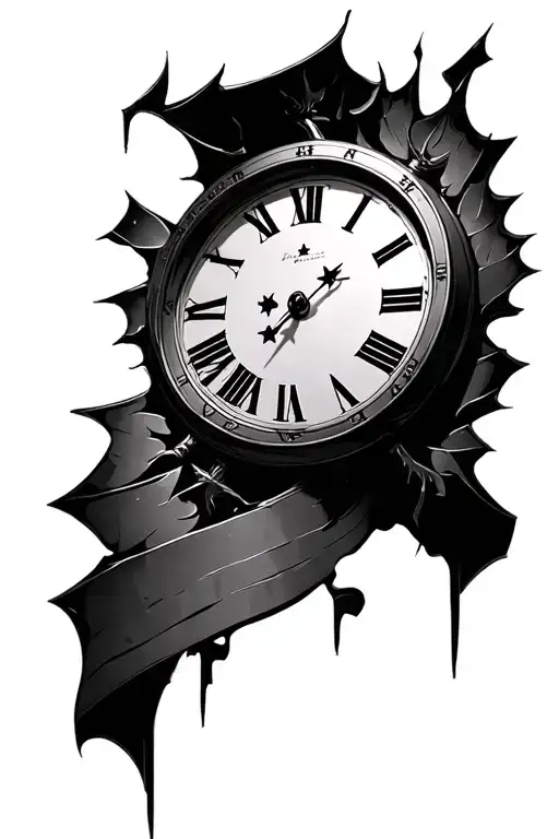 Broken Clock With Roman Numerals
