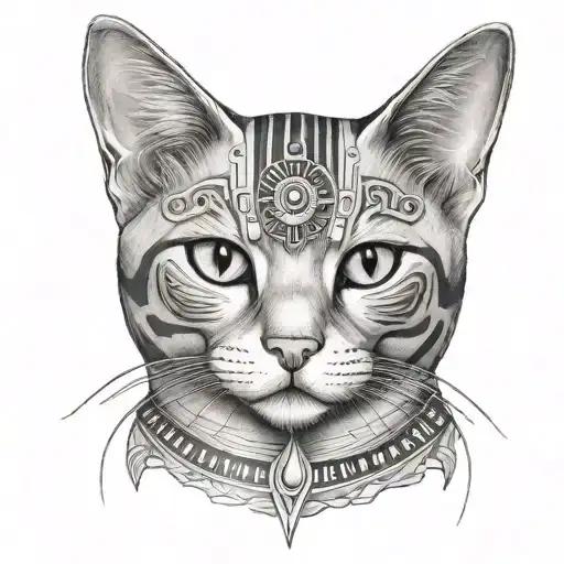 Cat Portraited As Egyptian Goddess