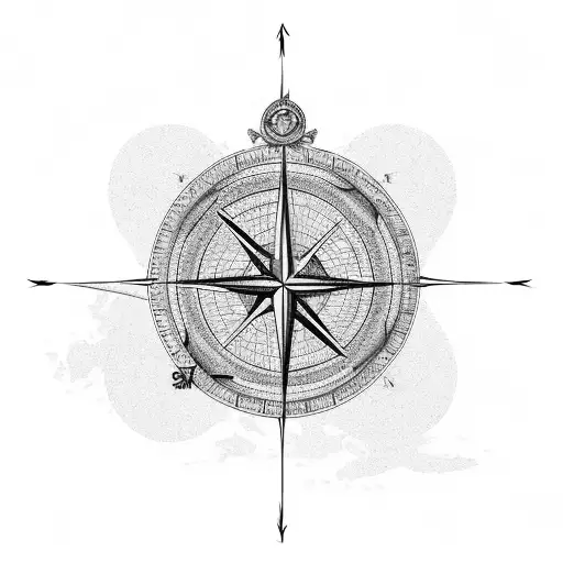 A Map Of Western Europe With Grid Lines A Compass And A Feather