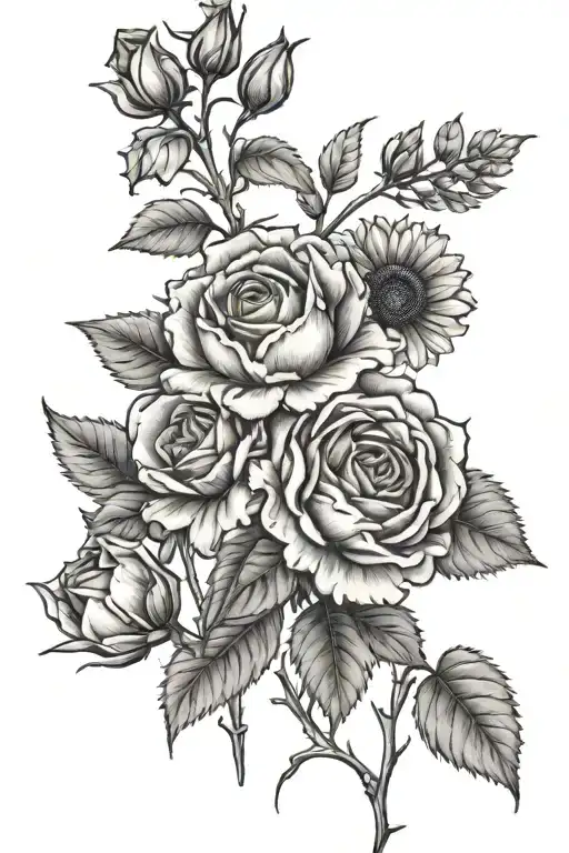 Small Carnation Rose Sunflower Lavender With Stems